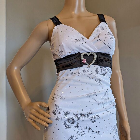 Vintage Y2K Taboo Floral Midi Dress, Rhinestone Embellishment, Fairycore, Size S - Picture 4 of 10